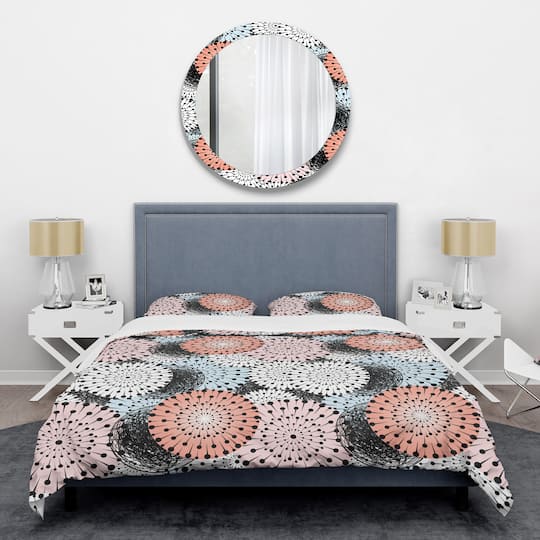 Designart 'Retro Abstract Flower Design I' Mid-Century Duvet Cover Set
